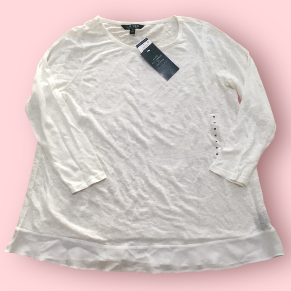 Ralph Lauren Women's Long Sleeve Tee (Pearl Cream)